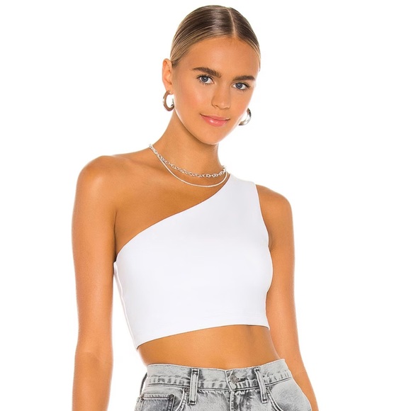 Susana Monaco One Shoulder Crop Top in Sugar / SMALL (from Revolve) - Picture 2 of 5